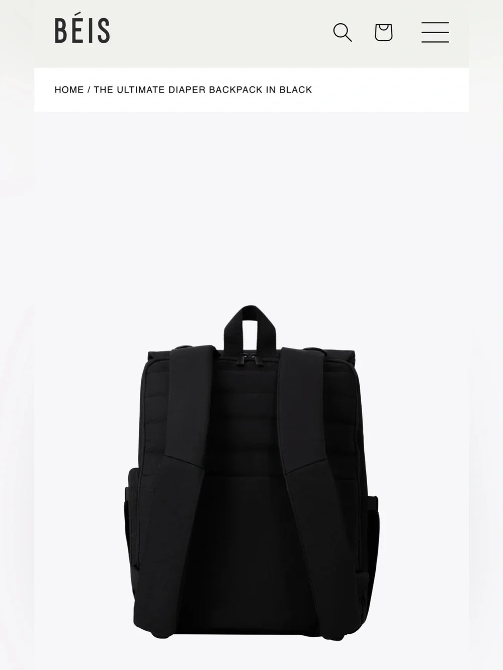 BEIS Black Ultimate Diaper Backpack - BNWT
